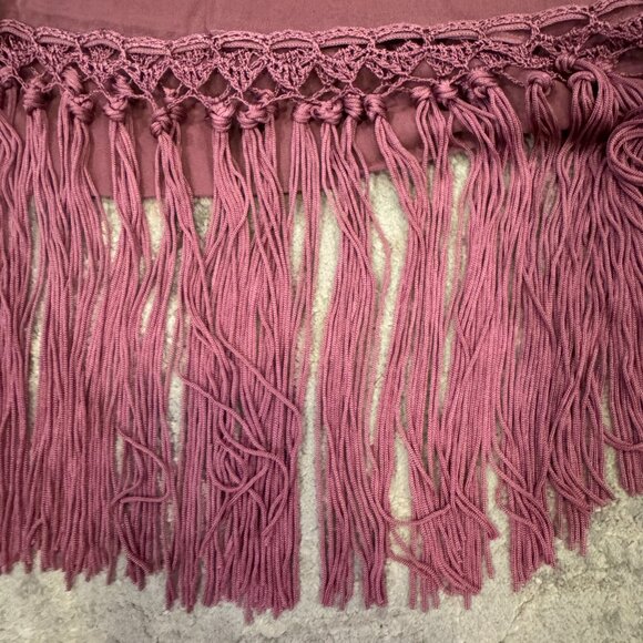 Sue Wong Scarf SILK Dress Shawl Light Purple Lavender Orchid Hand Bead Large 38 - Picture 6 of 13